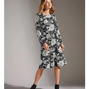 Bryn Walker NWT Rya Modal Ponti Floral Round Neck Long Sleeve Midi Dress XS